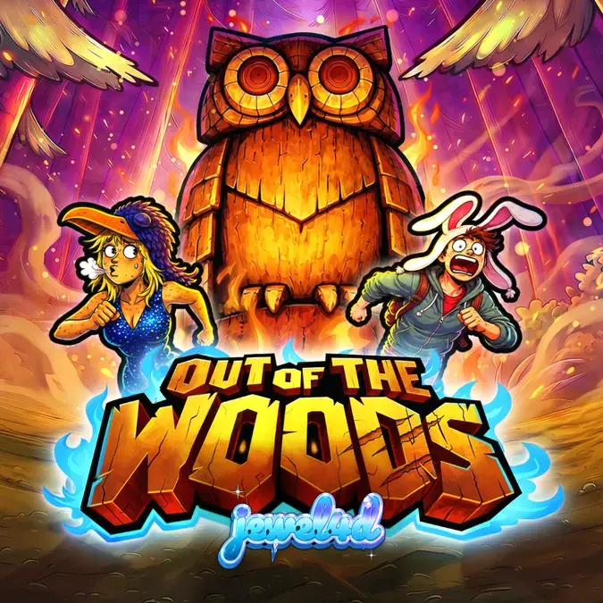 Tampilan visual slot Out Of The Woods dengan tema hutan gelap