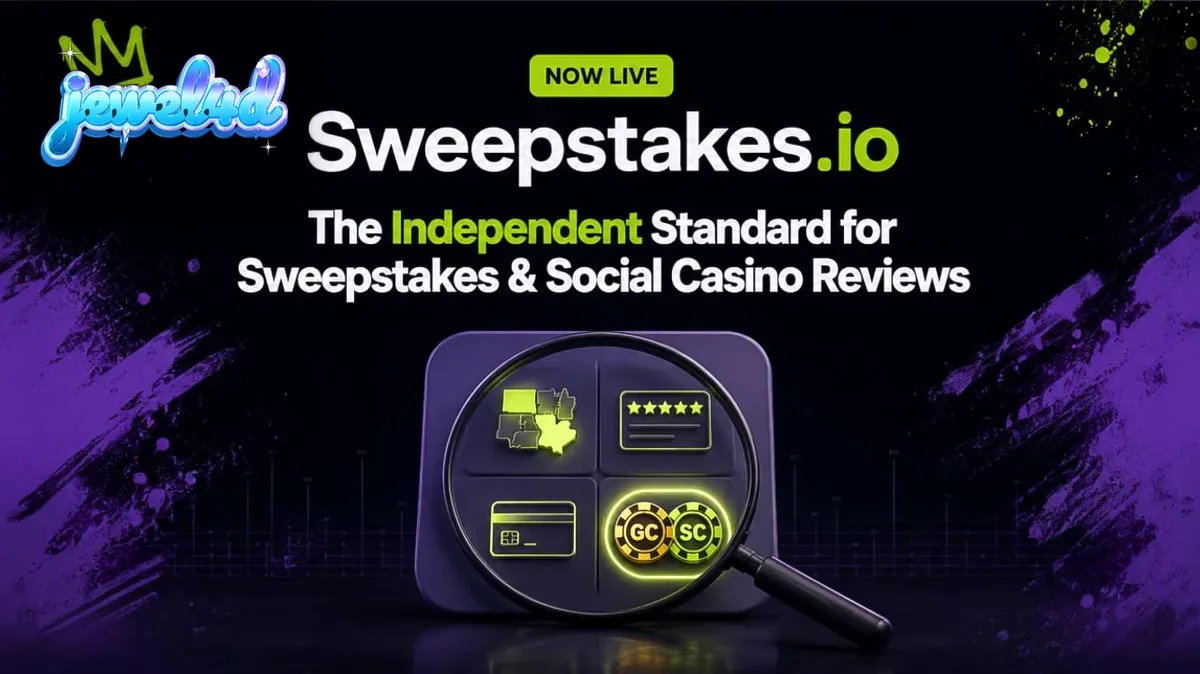 Tampilan antarmuka platform perbandingan kasino sweepstakes modern