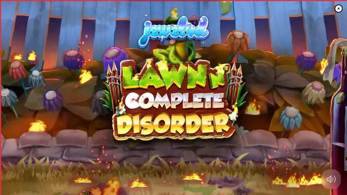 Lawn N’ Complete Disorder slot dengan tema taman terbakar dan gnome